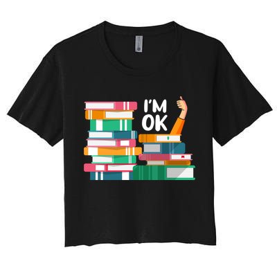 Reading Book Lovers I'm Ok National Book Lovers Day Cute Gift Crop Top