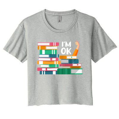 Reading Book Lovers I'm Ok National Book Lovers Day Cute Gift Women's Crop Top Tee