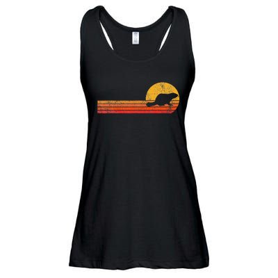 Retro Beaver Lover Funny Beaver Vintage Ladies Essential Flowy Tank