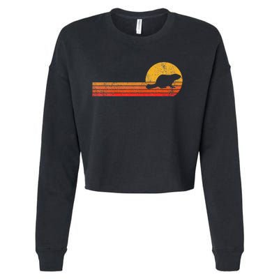 Retro Beaver Lover Funny Beaver Vintage Cropped Pullover Crew