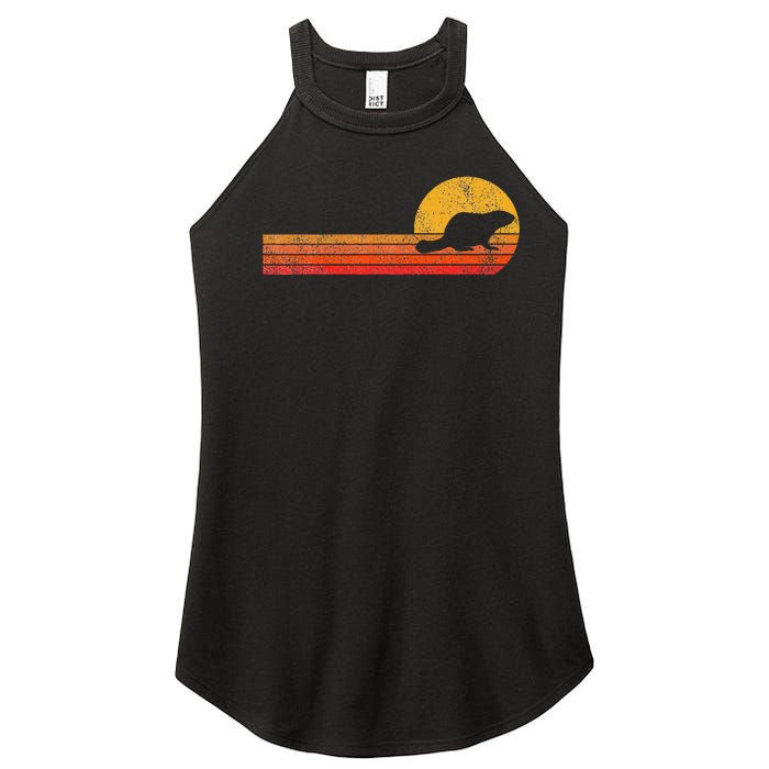 Retro Beaver Lover Funny Beaver Vintage Women’s Perfect Tri Rocker Tank