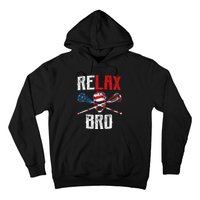 Relax Bro Lacrosse American Flag Lax Lacrosse Player Gifts Hoodie