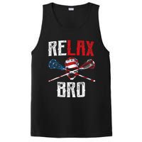 Relax Bro Lacrosse American Flag Lax Lacrosse Player Gifts PosiCharge Competitor Tank