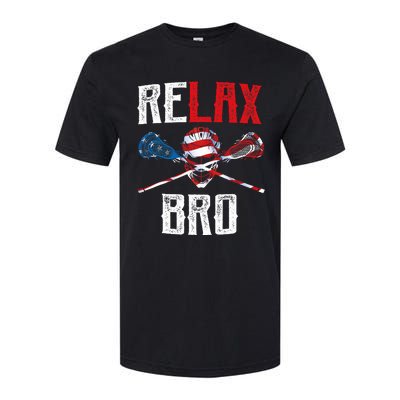 Relax Bro Lacrosse American Flag Lax Lacrosse Player Gifts Softstyle CVC T-Shirt