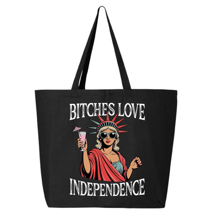 Retro Bitches Love Independence Funny 25L Jumbo Tote