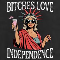 Retro Bitches Love Independence Funny 25L Jumbo Tote