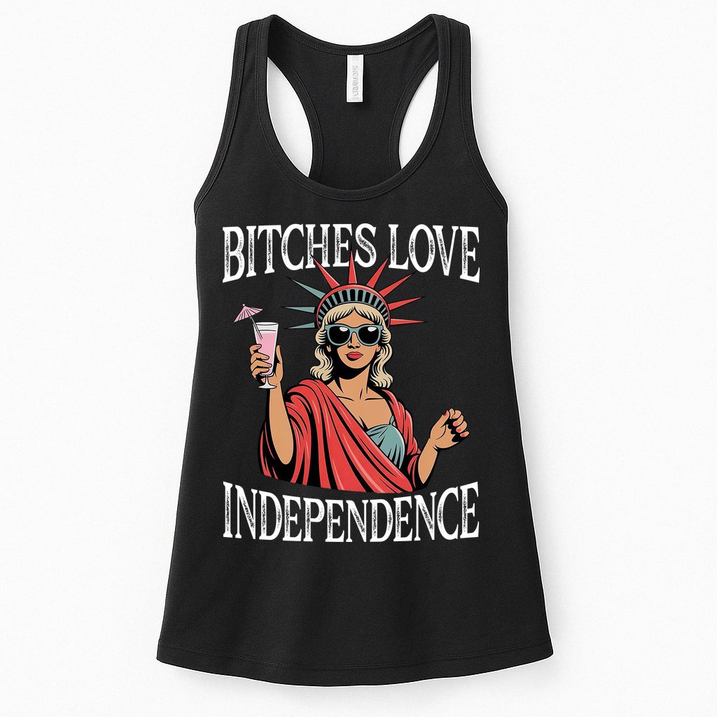 Retro Bitches Love Independence Funny Womens Tank Top