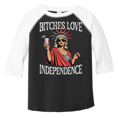 Retro Bitches Love Independence Funny Toddler Fine Jersey T-Shirt