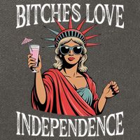 Retro Bitches Love Independence Funny Cotton Canvas Backpack