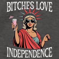 Retro Bitches Love Independence Funny Vector Backpack