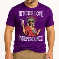 Retro Bitches Love Independence Funny Cooling Performance Crew T-Shirt