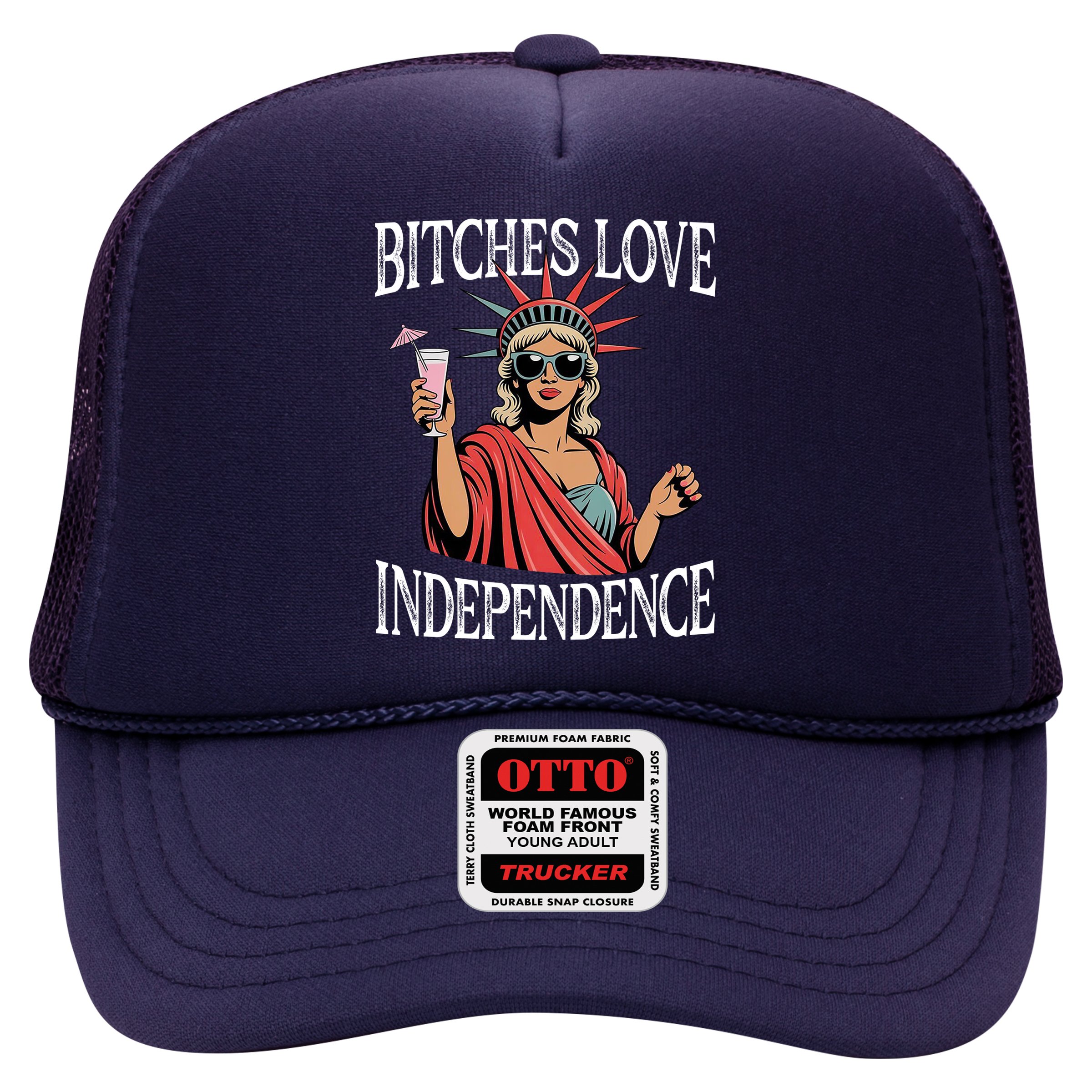 Retro Bitches Love Independence Funny Hat
