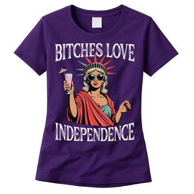 Retro Bitches Love Independence Funny Womens T-Shirt