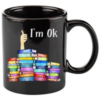 Reading Book Lovers I'm Ok National Book Lovers Day 11oz C Handle Ceramic Mug