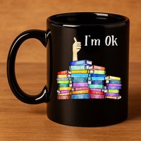 Reading Book Lovers I'm Ok National Book Lovers Day 11oz C Handle Ceramic Mug