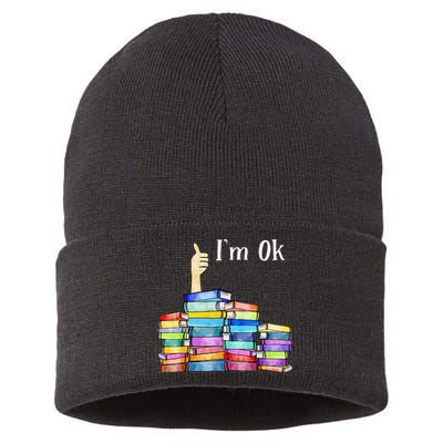 Reading Book Lovers I'm Ok National Book Lovers Day Sustainable Knit Beanie
