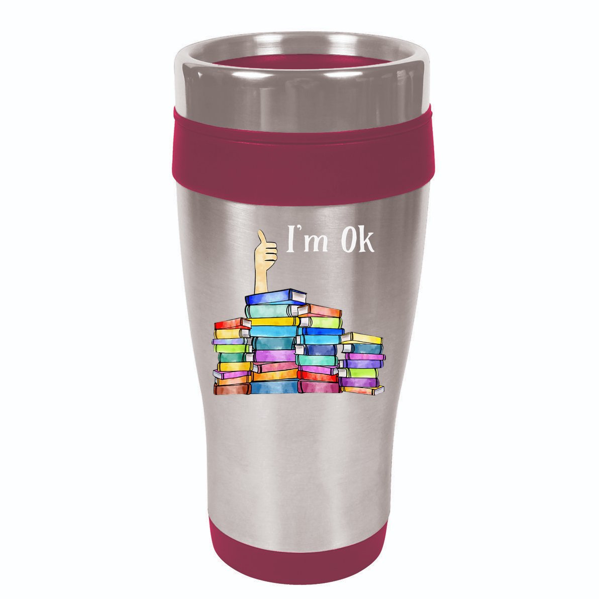 Reading Book Lovers I'm Ok National Book Lovers Day 16oz Travel Tumbler