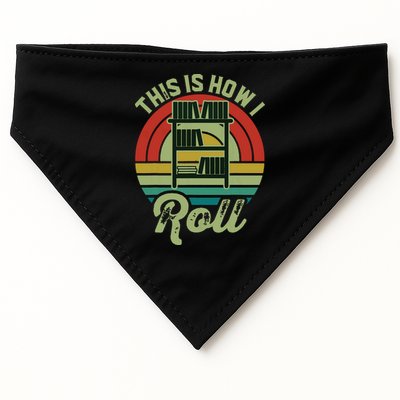 Retro Book Librarian This Is How I Roll Book USA-Made Doggie Bandana