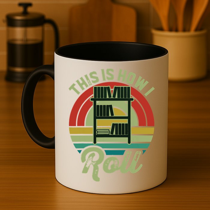 Retro Book Librarian This Is How I Roll Book Mug