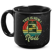 Retro Book Librarian This Is How I Roll Book 15oz Campfire Ceramic Mug