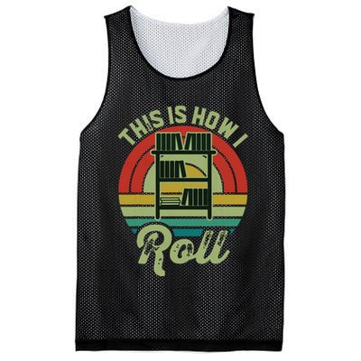 Retro Book Librarian This Is How I Roll Book Mesh Reversible Basketball Jersey Tank