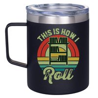 Retro Book Librarian This Is How I Roll Book 12oz Stainless Steel Coffee Mug