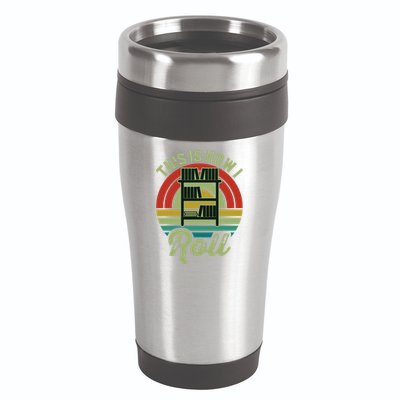 Retro Book Librarian This Is How I Roll Book 16oz Travel Tumbler