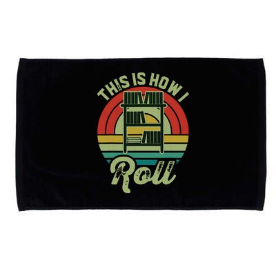 Retro Book Librarian This Is How I Roll Book Microfiber Hand Towel