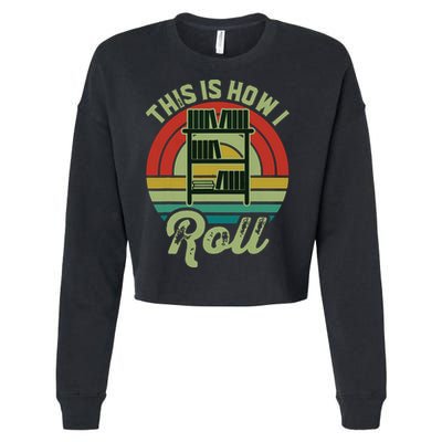 Retro Book Librarian This Is How I Roll Book Cropped Pullover Crew