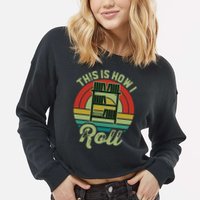 Retro Book Librarian This Is How I Roll Book Cropped Pullover Crew