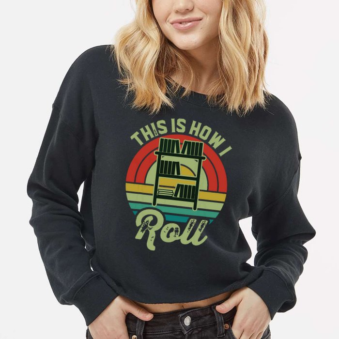 Retro Book Librarian This Is How I Roll Book Cropped Pullover Crew