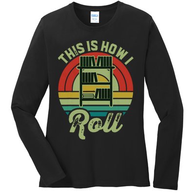 Retro Book Librarian This Is How I Roll Book Ladies Long Sleeve Shirt