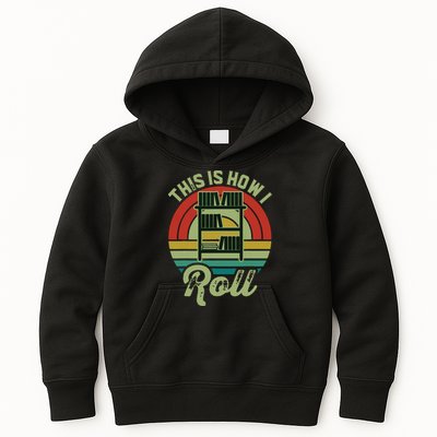 Retro Book Librarian This Is How I Roll Book Kids Hoodie