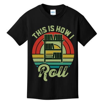 Retro Book Librarian This Is How I Roll Book Kids T-Shirt