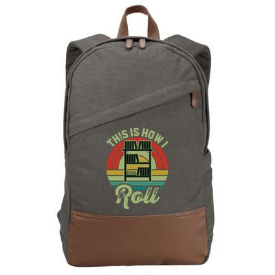 Retro Book Librarian This Is How I Roll Book Cotton Canvas Backpack