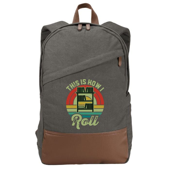 Retro Book Librarian This Is How I Roll Book Cotton Canvas Backpack