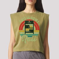 Retro Book Librarian This Is How I Roll Book Garment-Dyed Women's Muscle Tee