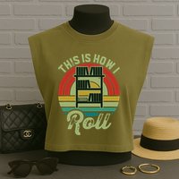 Retro Book Librarian This Is How I Roll Book Garment-Dyed Women's Muscle Tee