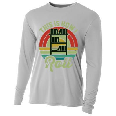 Retro Book Librarian This Is How I Roll Book Cooling Performance Long Sleeve Crew