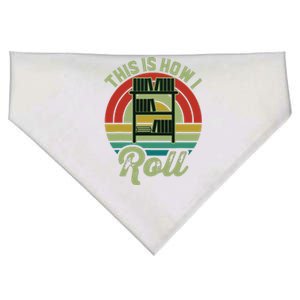 Retro Book Librarian This Is How I Roll Book USA-Made Doggie Bandana