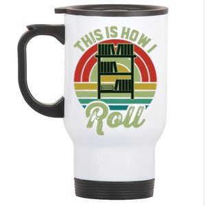 Retro Book Librarian This Is How I Roll Book Stainless Steel Travel Mug