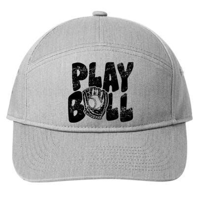 Retro Baseball Lover Team Sport Play Ball Baseball Game Day 7-Panel Snapback Hat