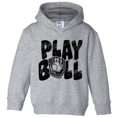 Retro Baseball Lover Team Sport Play Ball Baseball Game Day Toddler Hoodie