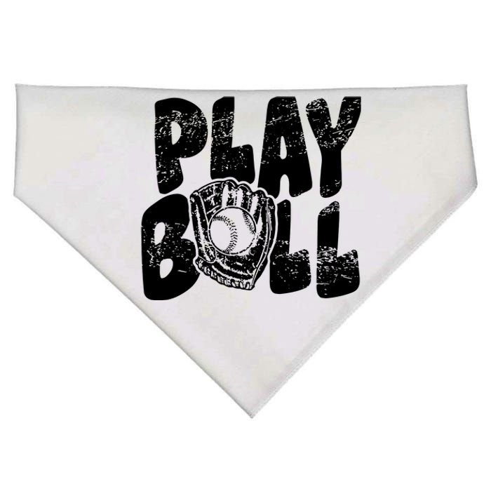 Retro Baseball Lover Team Sport Play Ball Baseball Game Day USA-Made Doggie Bandana