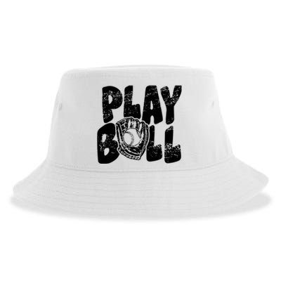 Retro Baseball Lover Team Sport Play Ball Baseball Game Day Sustainable Bucket Hat