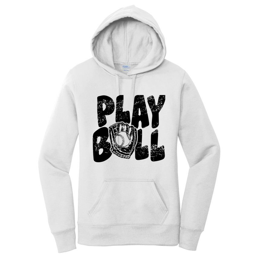 Retro Baseball Lover Team Sport Play Ball Baseball Game Day Women's Pullover Hoodie