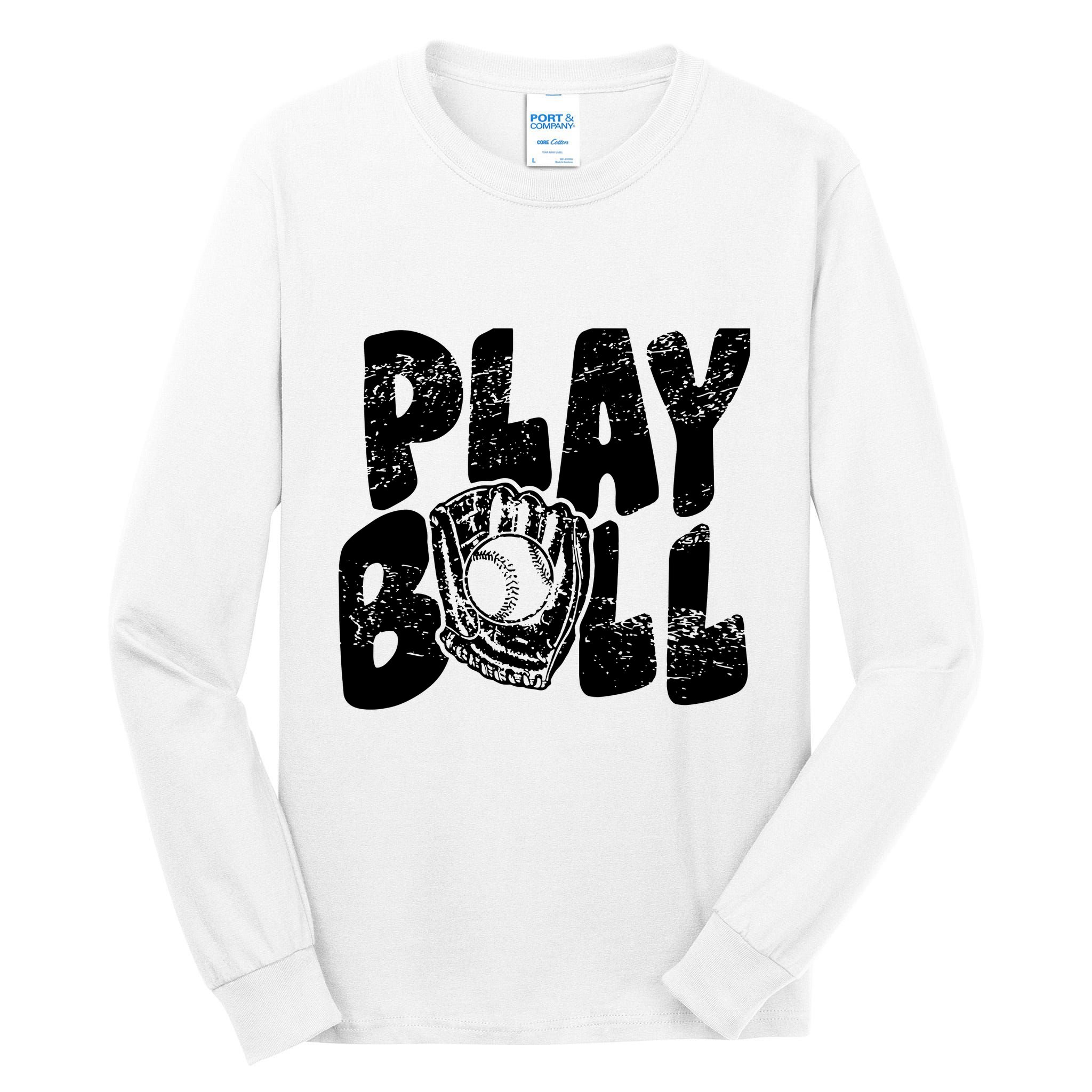 Retro Baseball Lover Team Sport Play Ball Baseball Game Day Tall Long Sleeve T-Shirt