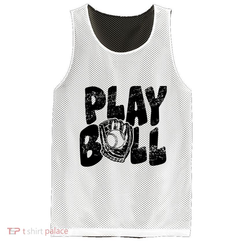 Retro Baseball Lover Team Sport Play Ball Baseball Game Day Mesh Reversible Basketball Jersey Tank