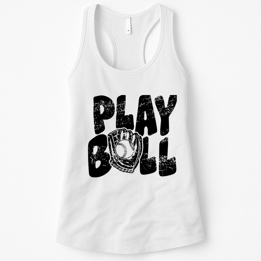 Retro Baseball Lover Team Sport Play Ball Baseball Game Day Womens Tank Top
