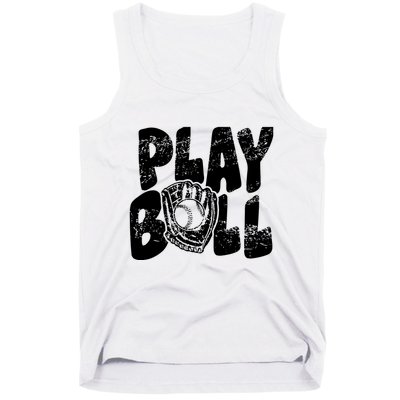 Retro Baseball Lover Team Sport Play Ball Baseball Game Day Tank Top